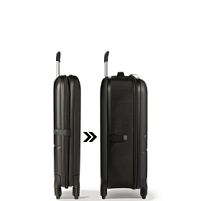 Чемодан складной Rollink FLEX LIGHT 55x40x20 см, 4 колеса, черный