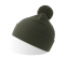 Шапка вязаная  двойная Wind-S с помпоном, оливковый
