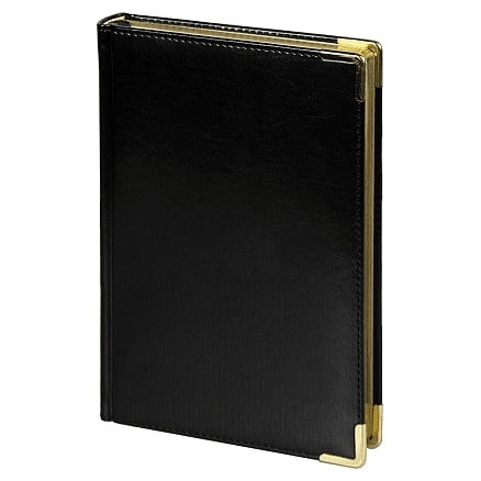 Ежедневник полудатированный Classic Pristine Gold А5, Черный/Золотой
