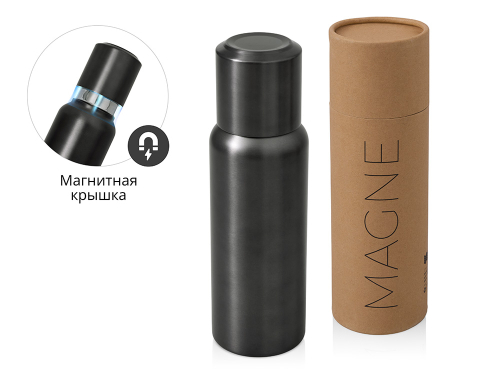Вакуумный термос c магнитной крышкой Magne, 500 мл, темно-серый