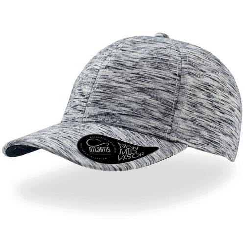 Бейсболка MASH-UP, 6  клиньев,  пластиковая застежка, серый меланж