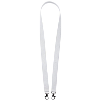 Лента для бейджа с 2 карабинами Carabine Duo, белая