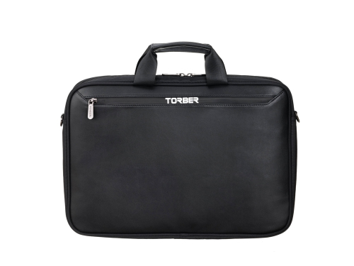 Сумка для ноутбука TORBER ВОЯЖ 15.6'', чёрный, нейлон/микрофибра, 43 х 5 х 29 см, 6л