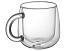 Кружка с двойными стенками с широкой ручкой Fog, прозрачный