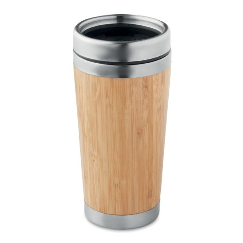 Термокружка с бамбуком 400ml, древесный