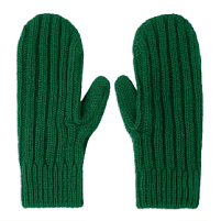 Варежки вязаные НАСВЯЗИ© шерсть/акрил, темно-зелёный