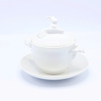 Бульонница "Кролик - Везунчик" с тарелкой, Белый Бульонница "Кролик - Везунчик" с тарелкой, Белый