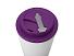 Пластиковый стакан Take away с двойными стенками и крышкой с силиконовым клапаном, 350 мл, белый/фиолетовый