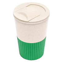 Термостакан пластиковый Wavy с манжетой, Зелёный Термостакан пластиковый Wavy с манжетой, Зелёный