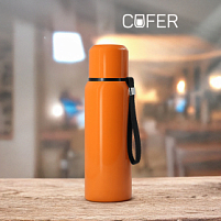 Термос S-travel New с датчиком температуры 600 мл. (оранжевый)