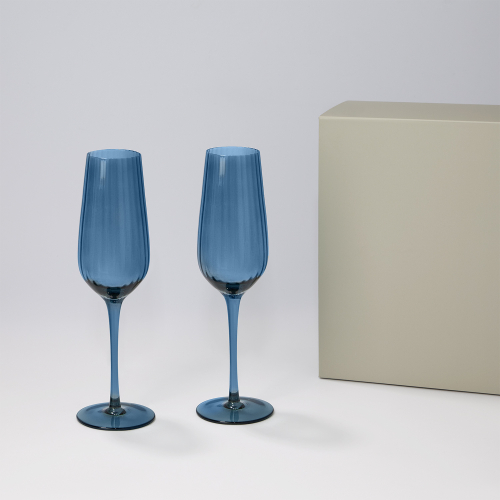 Подарочный набор 2 бокала для шампанского Тоскана (Toscana) в серой коробке