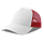 Бейсболка RAPPER COTTON-S, 5 клиньев, пластиковая застёжка, белый, красный