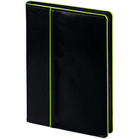 Ежедневник Alanis, недатированный, черный с зеленым