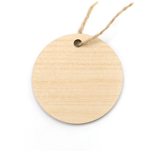 Бирка из ламинированного ХДФ на верёвке, Круглая