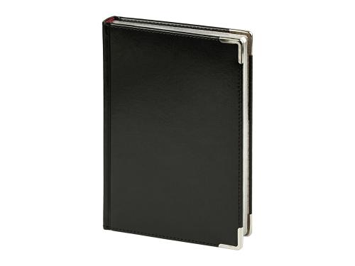 Ежедневник недатированный А5 Sidney Nebraska, черный (серебряный обрез, серебряные уголки)