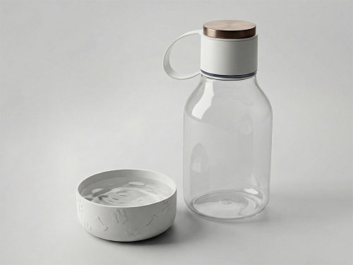 Бутылка для воды 2-в-1 Dog Bowl Bottle со съемной миской для питомцев, 1500 мл, белый