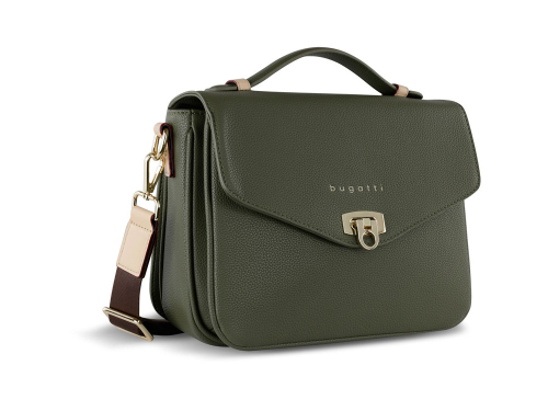Сумка женская BUGATTI ЭЛЛА | ELLA, оливковая, полиуретан, 29х10х22 см