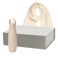 Подарочный набор Bosca, Forges, бежевый (термобутылка, шарф)