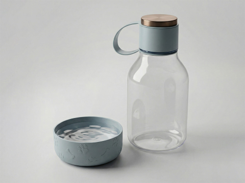 Бутылка для воды 2-в-1 Dog Bowl Bottle со съемной миской для питомцев, 1500 мл, голубой
