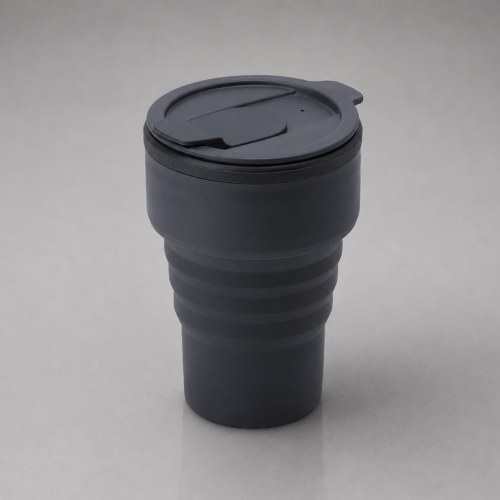 Силиконовый складной стакан GoCup, темно-серый