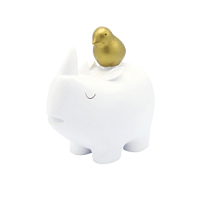 Статуэтка носорог и пеночка, Белый