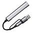 USB-хаб BRANCH 4 в 1, серый, алюминий, серый