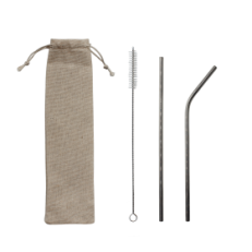 Набор многоразовых трубочек Оnlycofer white (стальной)