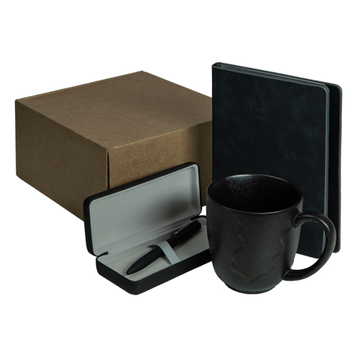 Набор подарочный AUTOGRAPH: кружка, ежедневник, ручка, футляр для ручки, стружка, коробка, черный, черный