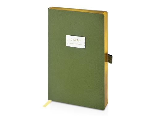 Ежедневник недатированный А5 Verde с нашивкой, зеленый