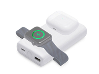 Внешний беспроводной аккумулятор 2-в-1 с функцией зарядки Apple Watch, QC/PD AtomIQ, 10000 мАч, белый