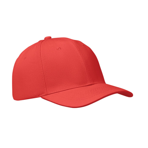 6 panel baseball cap, красный