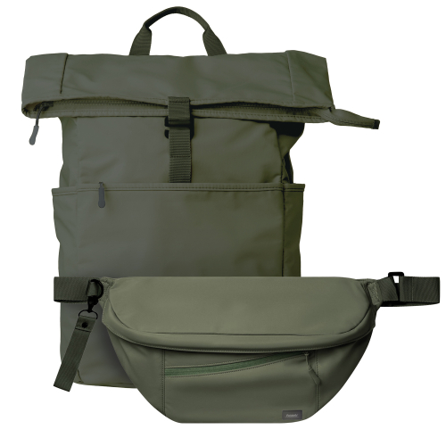 Подарочный набор Бостон (Boston), зеленый (рюкзак, сумка через плечо (cross body)