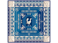Платок Птица дивная, синий