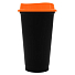 Стакан с крышкой Color Cap Black, черный с оранжевым