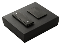 Подарочный набор Long River: картхолдер, ключница (без лого Long River), черная коробка