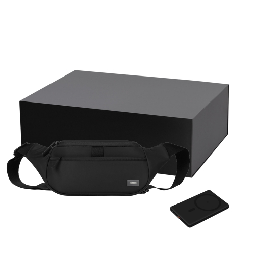 Подарочный набор Бостон (Boston), Атлантис (Atlantis), черный (поясная сумка, аккумулятор)