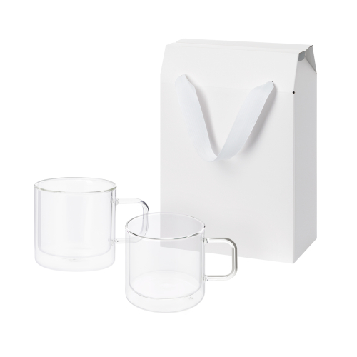 Подарочный набор 2 стеклянные кружки Луна (Luna) в коробке-пакете