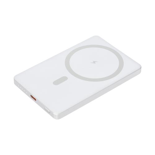 Внешний аккумулятор Атлантис (Atlantis) PD 5000mAh с функцией беспроводной зарядки 15W, серебряный