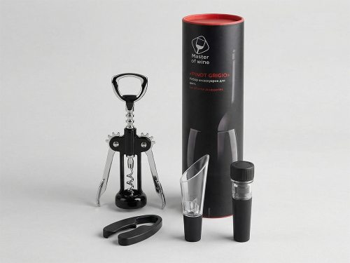 Набор аксессуаров для вина Pinot Grigio 2,0 в тубусе, 4шт