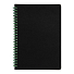 Блокнот на двойной пружине HELIX, 143 х 205 мм, черный с зелёным, блок в линейку, черный, зеленый