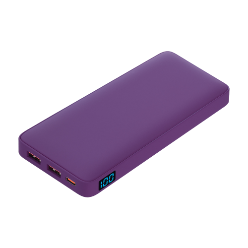 Внешний аккумулятор с подсветкой Анкор Плюс PD (Ancor PD Plus) 10000 mAh, фиолетовый