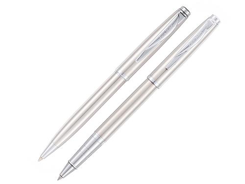 Набор Pierre Cardin PEN&PEN: ручка шариковая + роллер. Цвет - серебристый. Упаковка Е.
