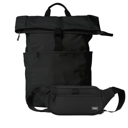 Подарочный набор Бостон (Boston) рюкзак + поясная сумка, черный