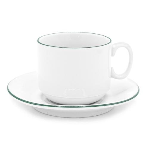 Чайная пара фарфоровая  220см³ экспресс Палитра, Зеленый