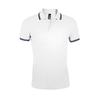 Поло мужское "Pasadena Men", белый, темно-синий Поло мужское "Pasadena Men", белый, темно-синий