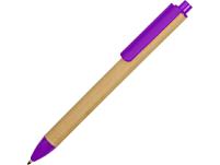 Ручка картонная шариковая «Эко 2.0», цвет: фиолетовый, бежевый