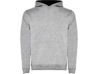 Толстовка с капюшоном Urban детская, серый меланж/черный