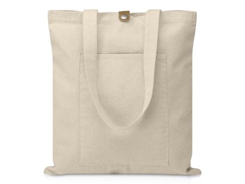 Сумка Clip из хлопка 340 г/м2 с застежкой из экокожи, натуральный