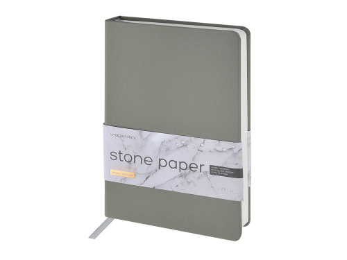 Ежедневник с каменной бумагой недатированный А5 Carrara, серый