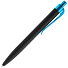 Ручка шариковая Prodir QS01 PRT-T Soft Touch, черная с голубым